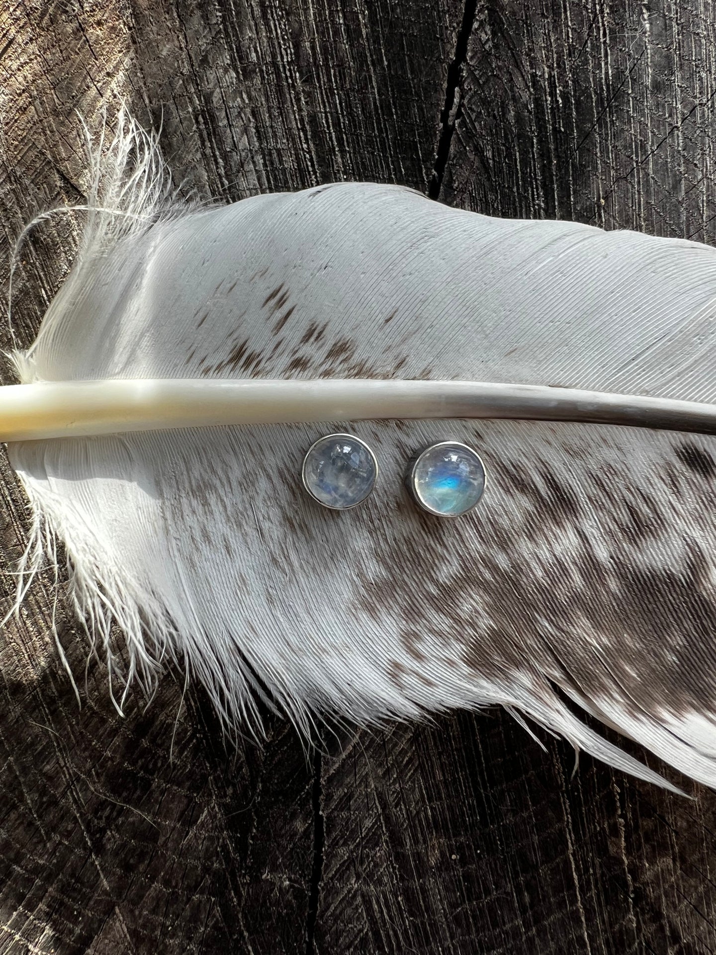 Moonstone stud earrings