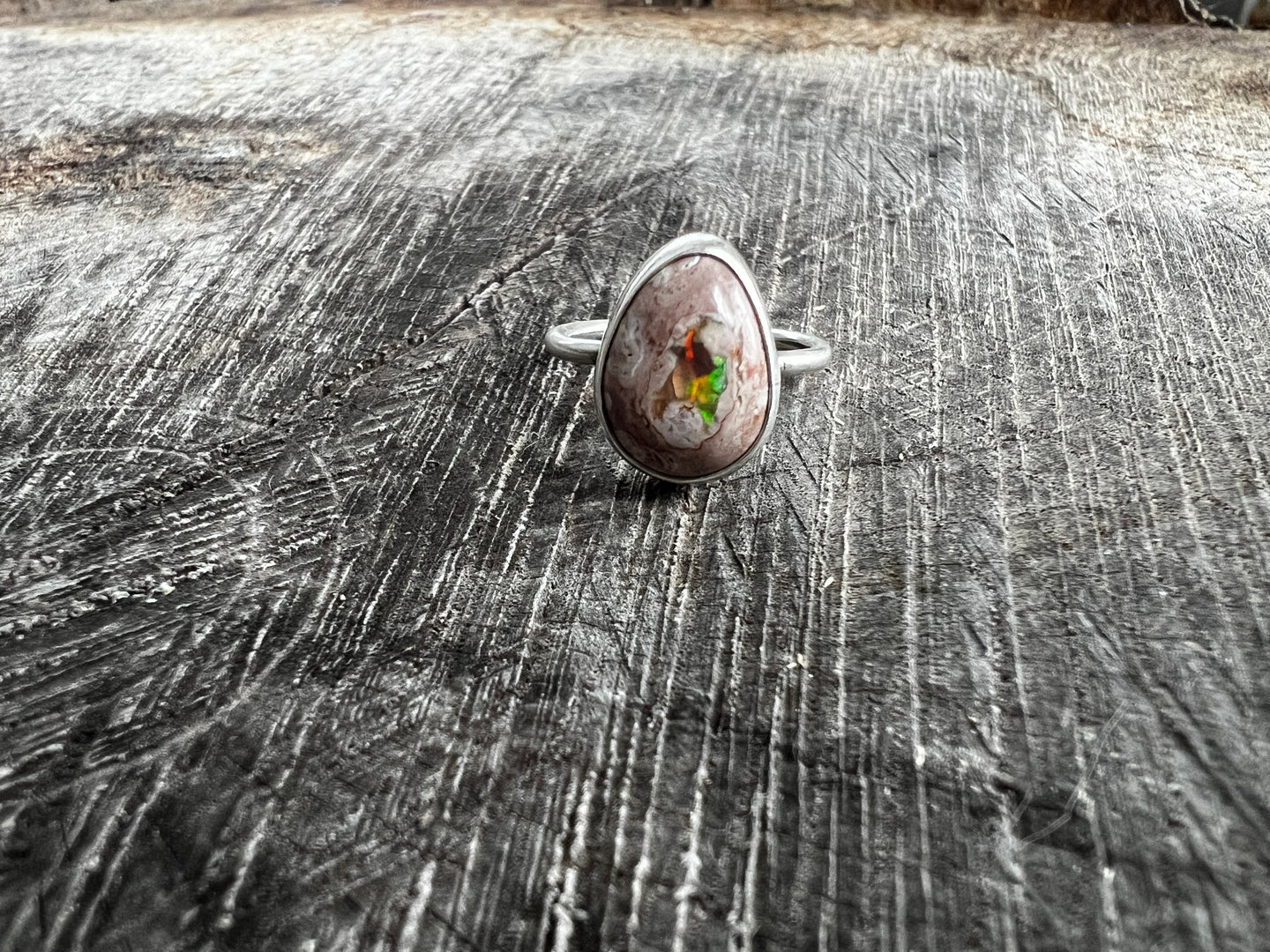 Mexican Fire Opal Ring - teardrop
