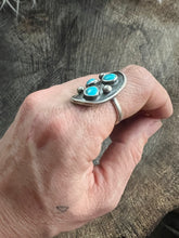Load image into Gallery viewer, Kingman Turquoise 3-stone Ring